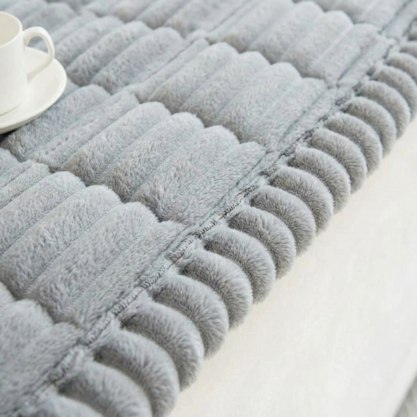 Plush Sofa Cover with Anti-Slip Design