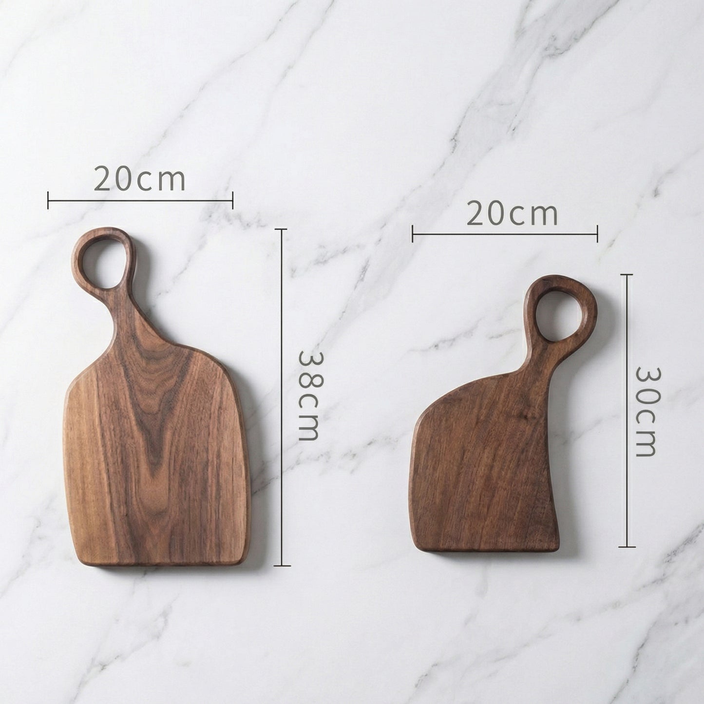 2-Piece Walnut Cutting Board Set with Handles
