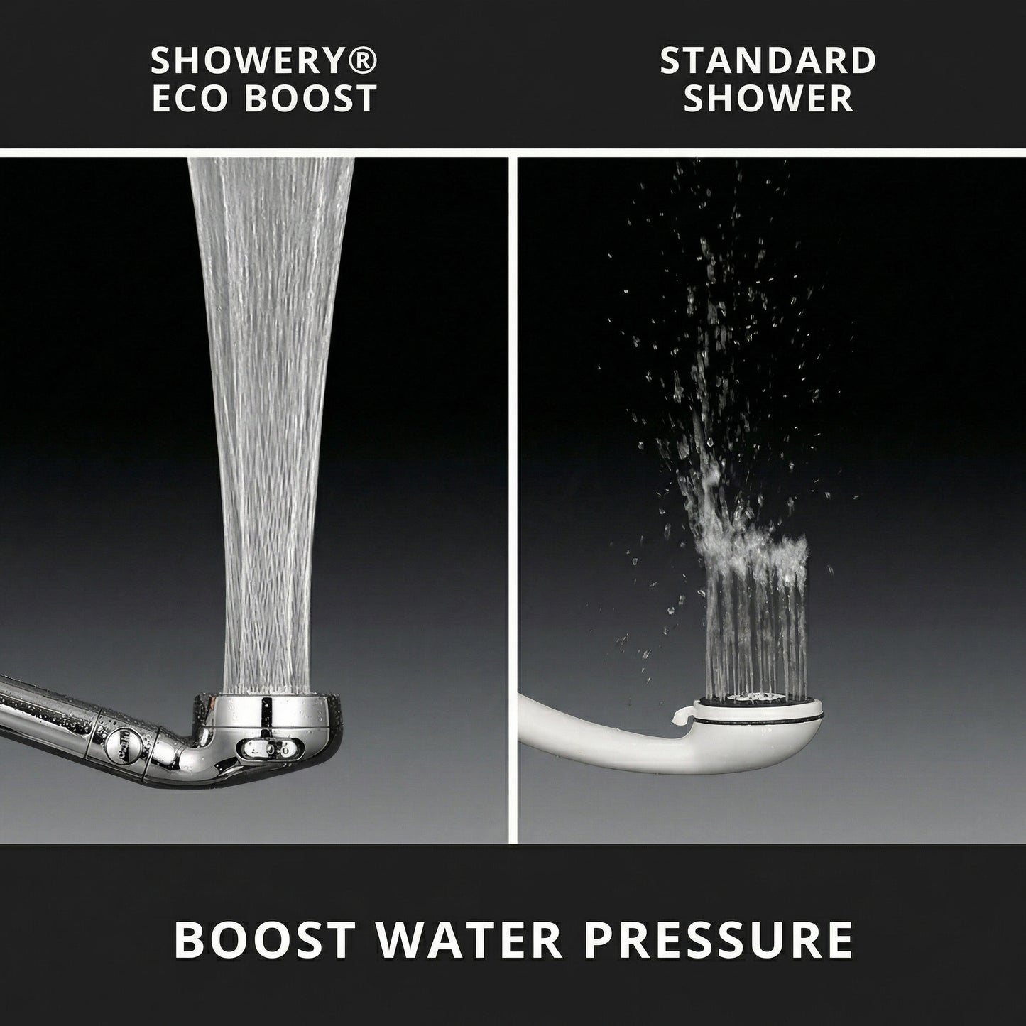 High Pressure Shower Head with Optional Stop Button and Water-Saving Flow