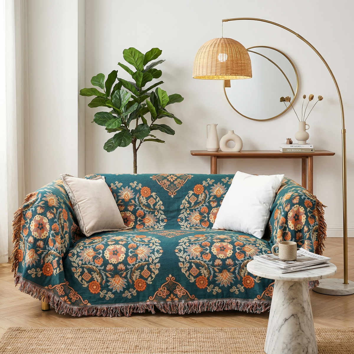 Reversible Throw Blanket with Floral Design | Cozy Comfort for All Seasons