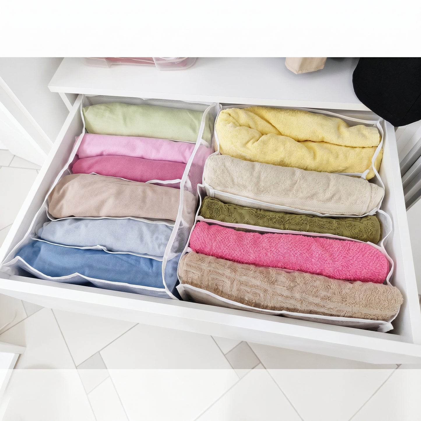 Versatile Storage Organizer | Large Capacity Mesh Compartment Box with Foldable Design
