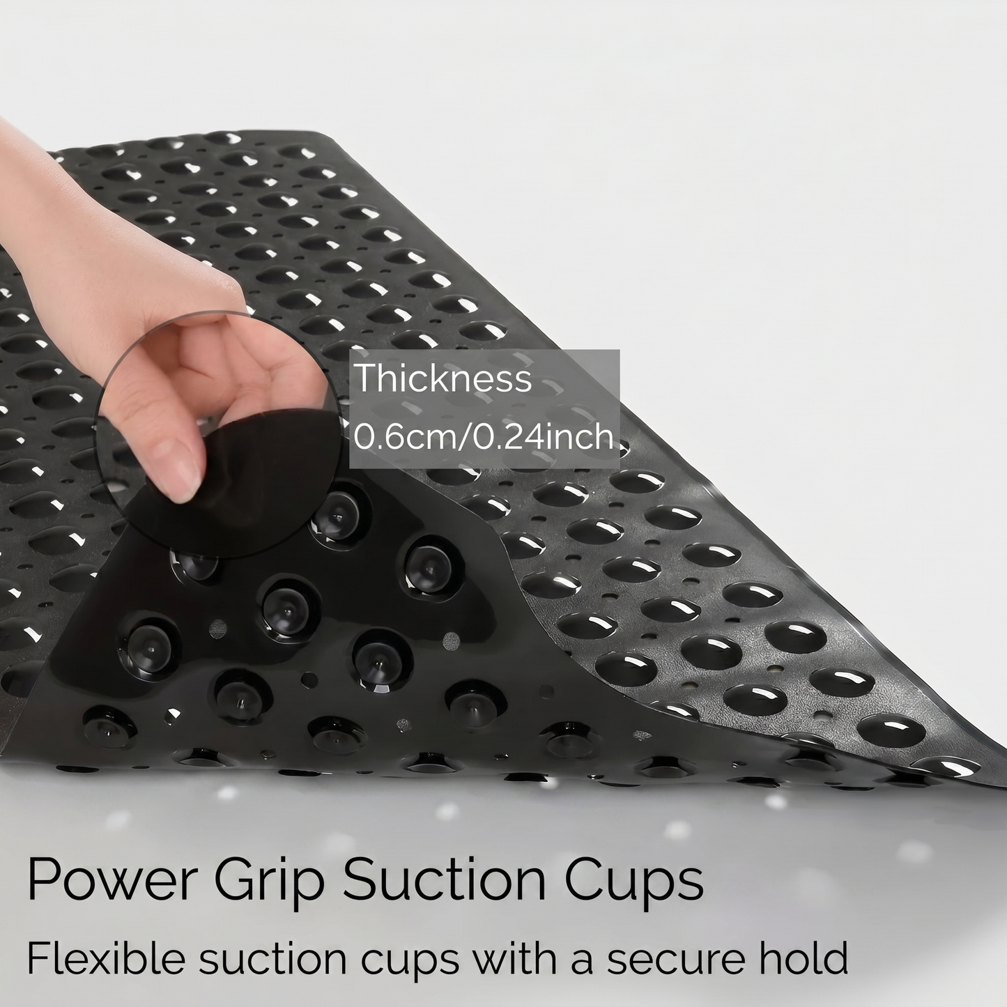 SafeGrip Non-Slip Shower Mat with Built-In Foot Scrubber