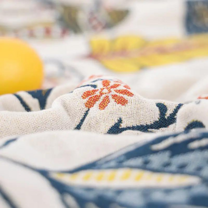 Rustic Flora | Floral Blanket with Reversible Design | 100% Cotton for Year-Round Comfort 4