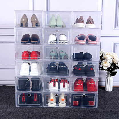 Transparent Shoe Organizer Set | Stackable Shoe Storage Boxes for Efficient Space-Saving 4