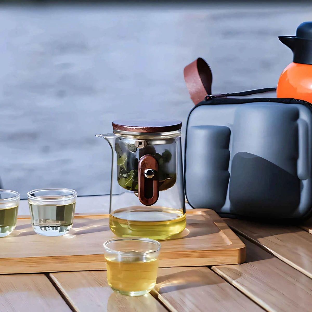 Travel Glass Tea Set with Advanced Filtration System | Compact Design for Freshly Brewed Tea On-the-Go 7