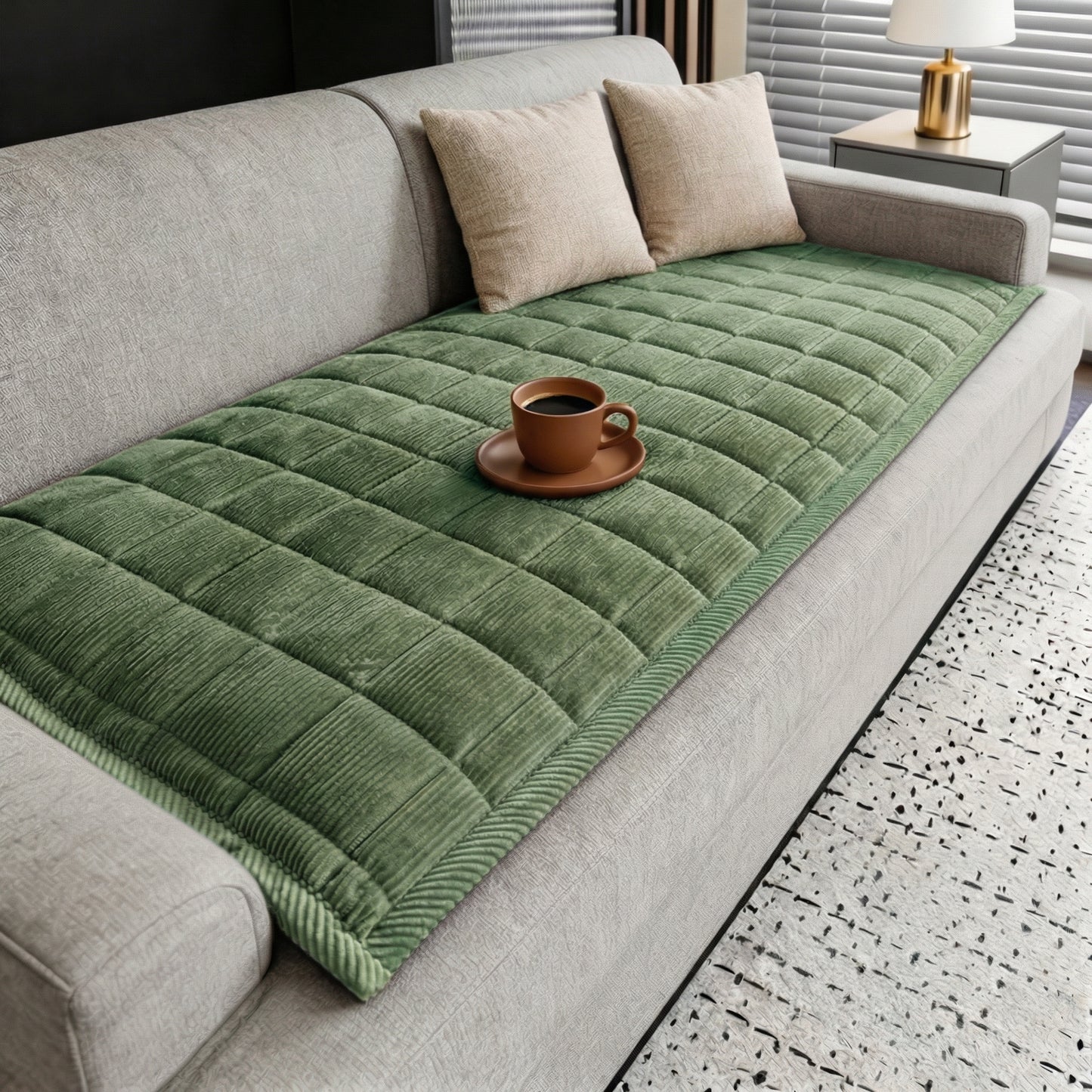 Quilted Couch Cover Mat with Non-Slip Design | Elegant Protector for Pets
