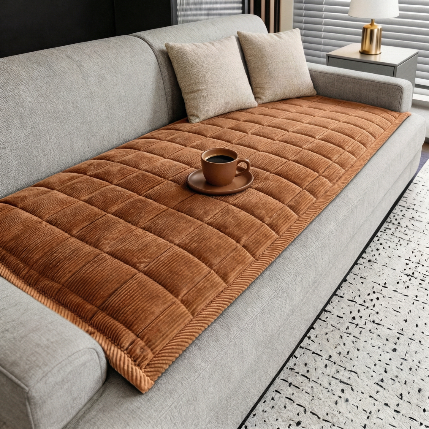 Quilted Couch Cover Mat with Non-Slip Design | Elegant Protector for Pets