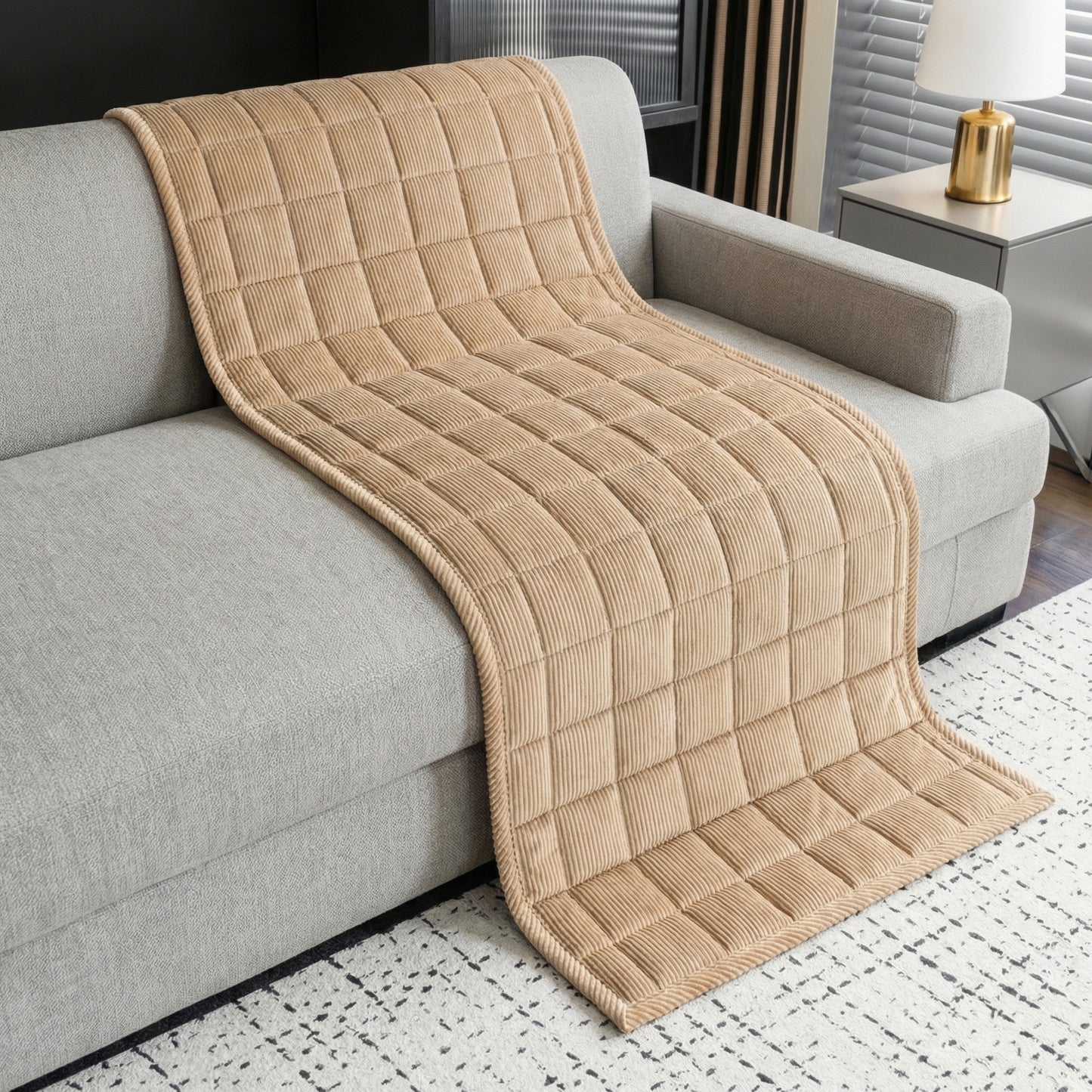 Quilted Couch Cover Mat with Non-Slip Design | Elegant Protector for Pets