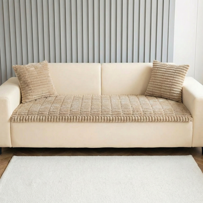 Plush Sofa Cover with Anti-Slip Design