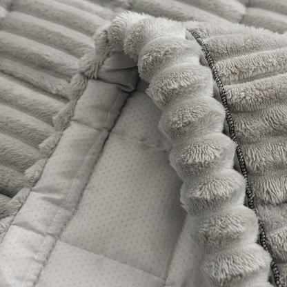 Plush Sofa Cover with Anti-Slip Design