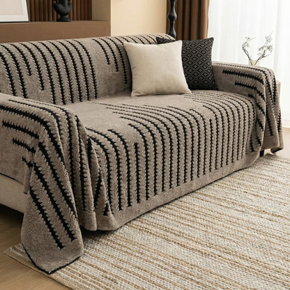 Vintage Tufted Plush Sofa Cover with Non-Slip Backing