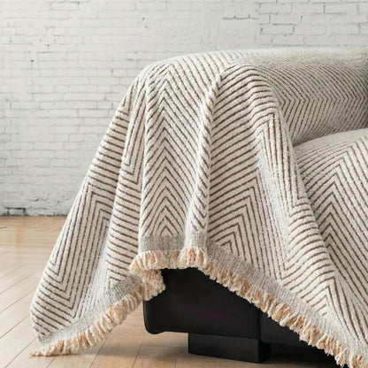 Herringbone Water-Resistant Sofa Cover with Non-Slip Backing