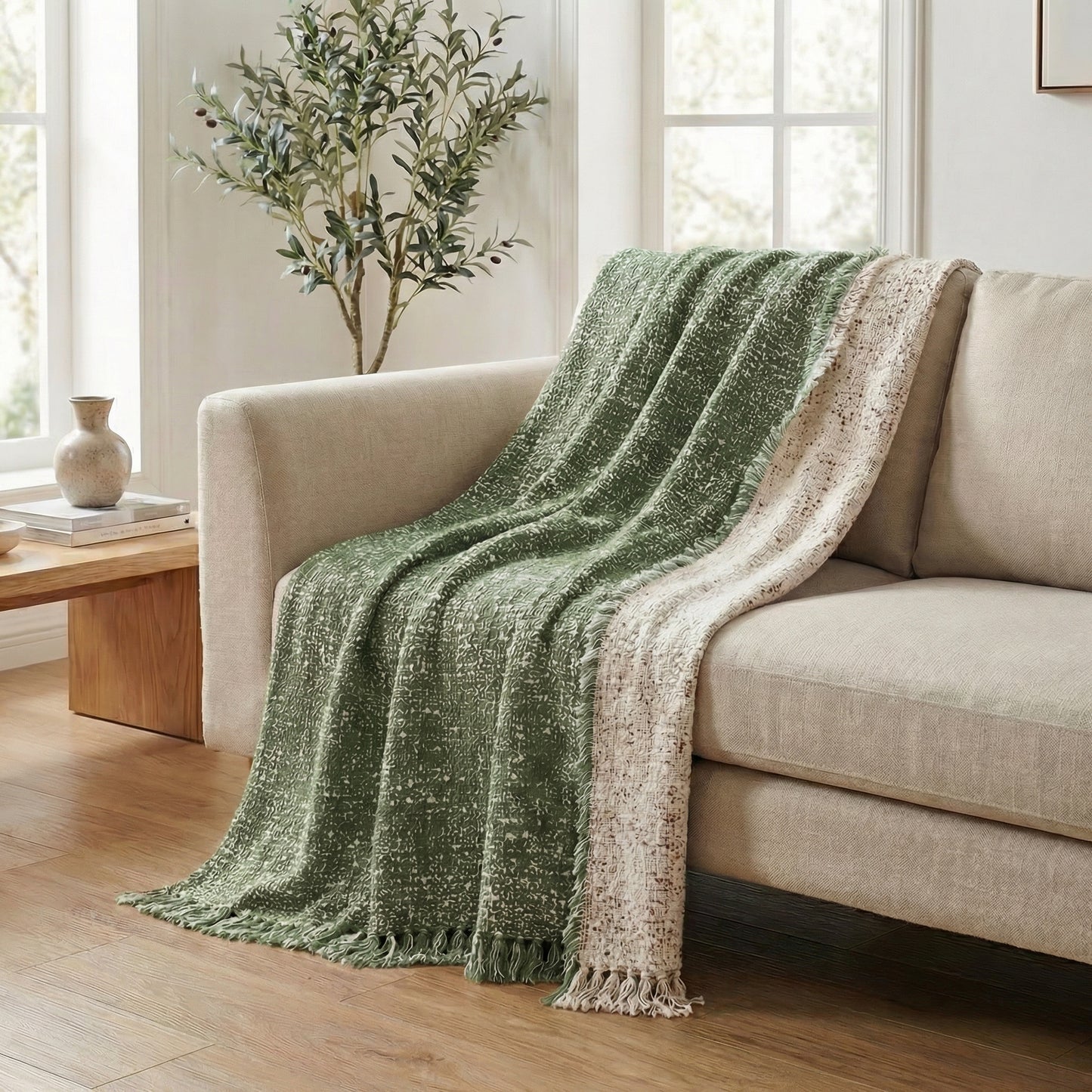 Nordic Speckle Reversible Sofa Cover with Non-Slip Backing