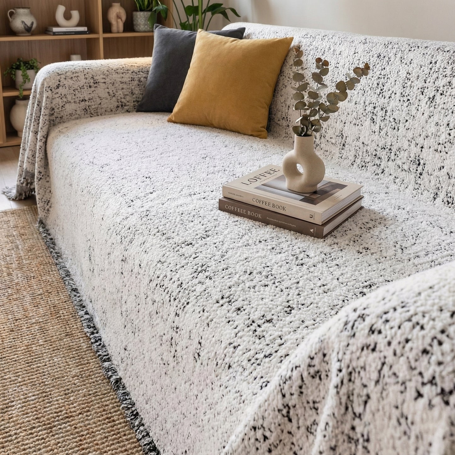 Nordic Speckle Reversible Sofa Cover with Non-Slip Backing