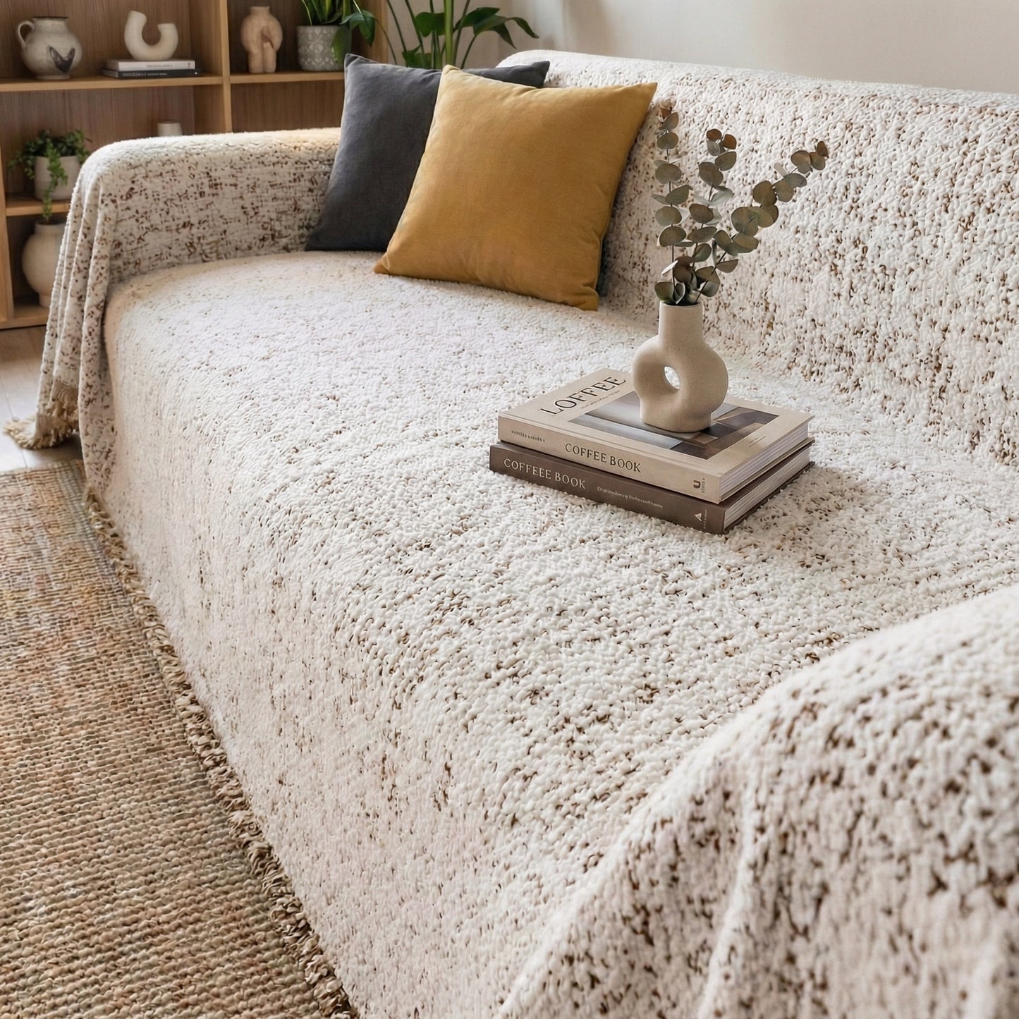 Nordic Speckle Reversible Sofa Cover with Non-Slip Backing
