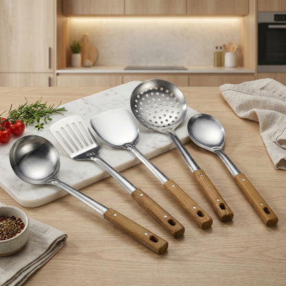 Kitchen Set with Ergonomic Handles & Durable Stainless Steel