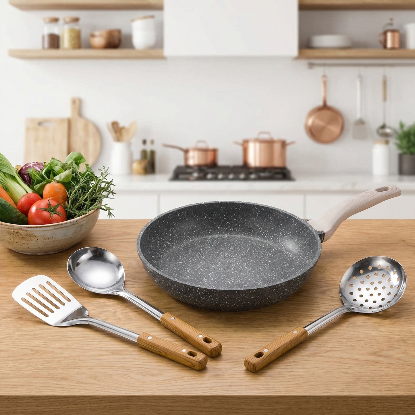 Kitchen Set with Ergonomic Handles & Durable Stainless Steel