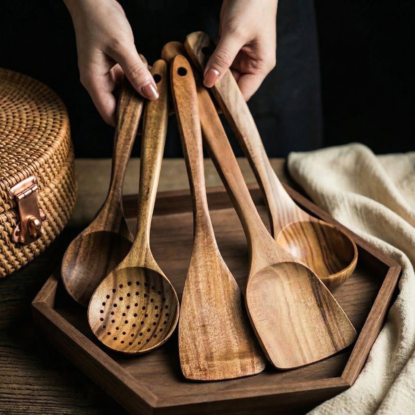 NordicChef 5-Piece Wooden Kitchen Utensil Set
