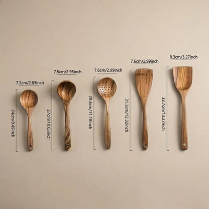 NordicChef 5-Piece Wooden Kitchen Utensil Set