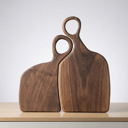 2-Piece Walnut Cutting Board Set with Handles