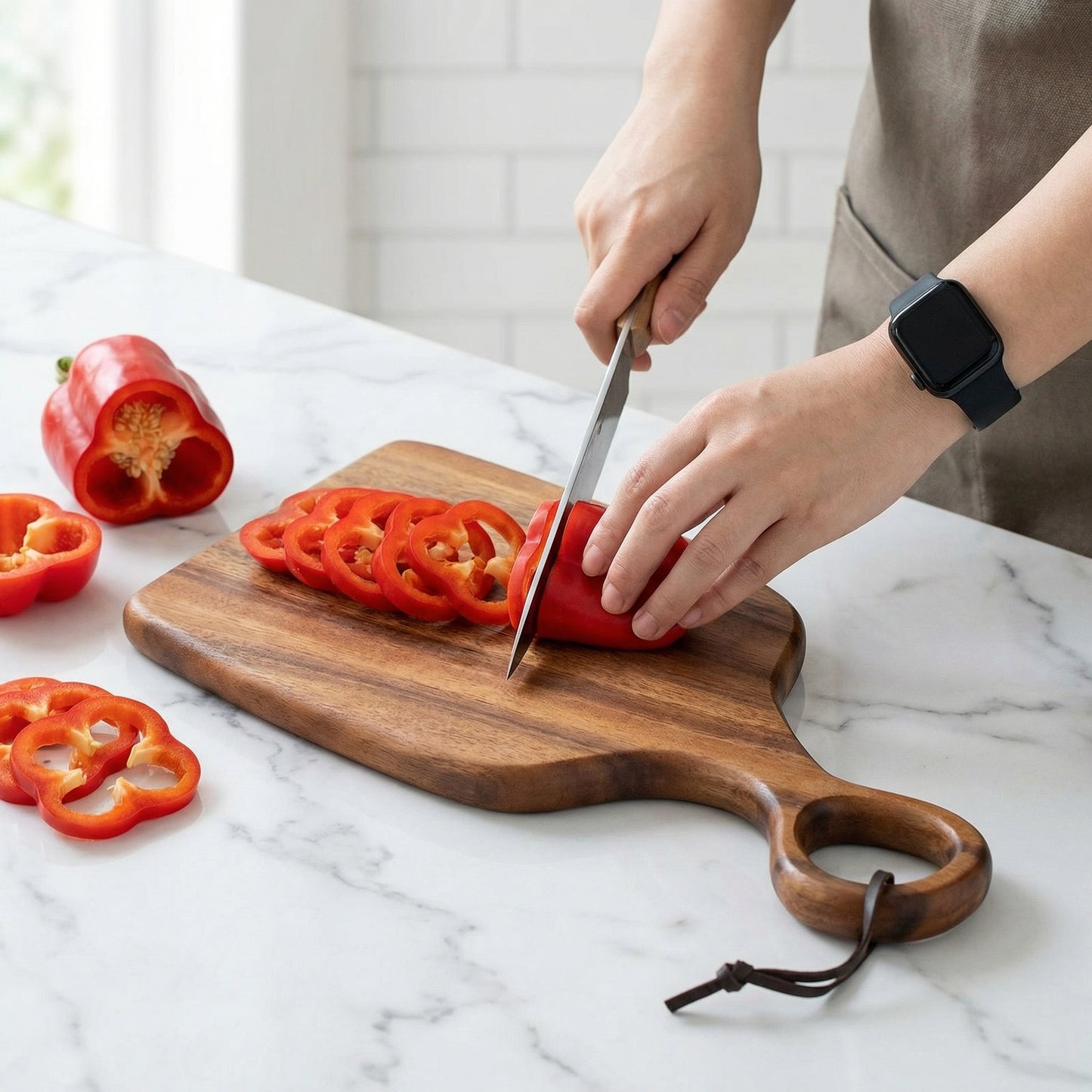 2-Piece Walnut Cutting Board Set with Handles