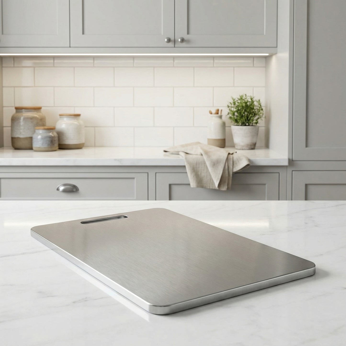 Stainless Steel Cutting Board with Antibacterial Surface