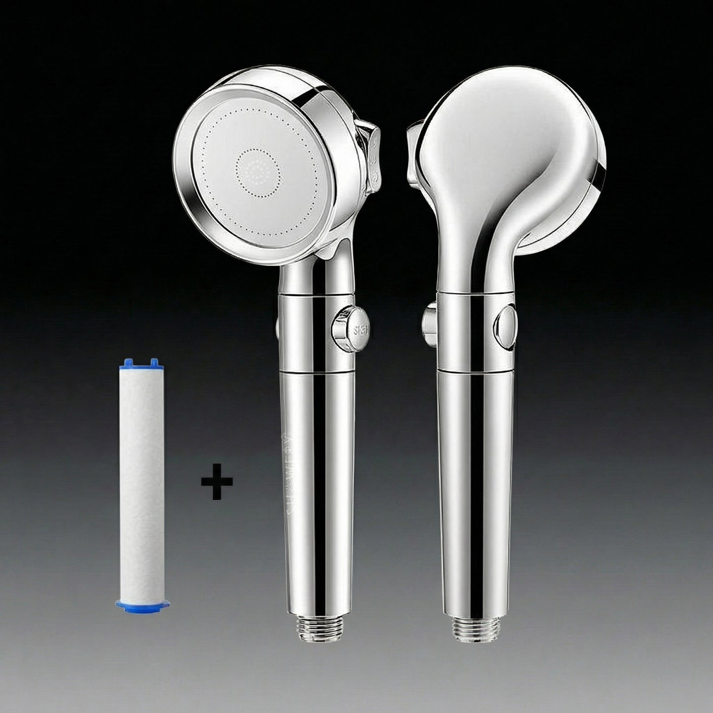 High Pressure Shower Head with Optional Stop Button and Water-Saving Flow