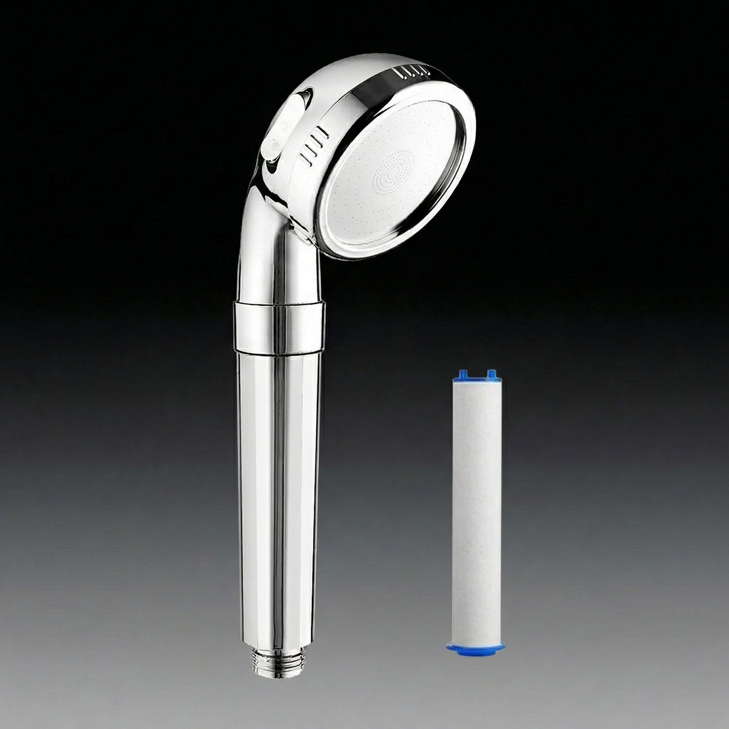 High Pressure Shower Head with Optional Stop Button and Water-Saving Flow