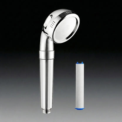 High Pressure Shower Head with Optional Stop Button and Water-Saving Flow