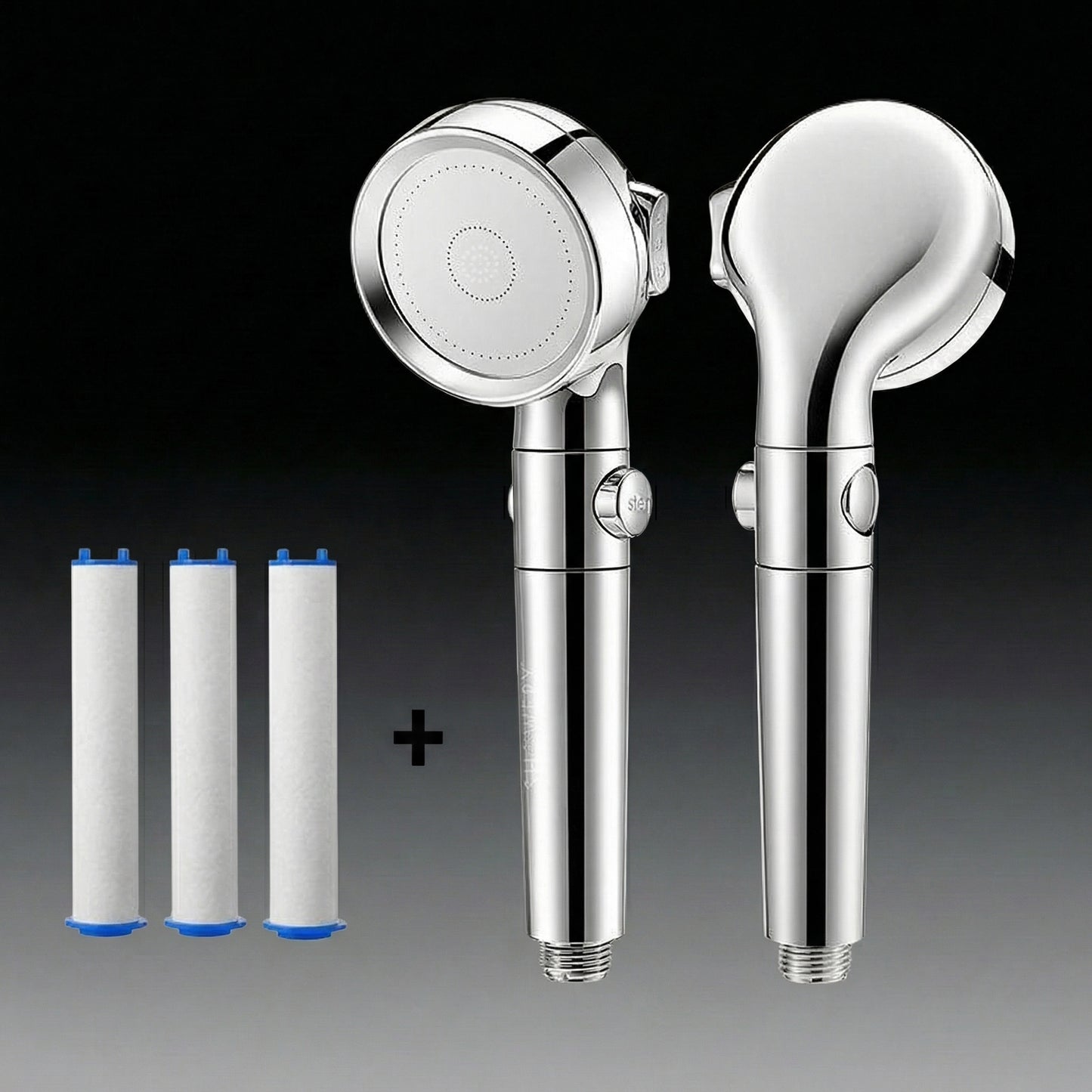 High Pressure Shower Head with Optional Stop Button and Water-Saving Flow