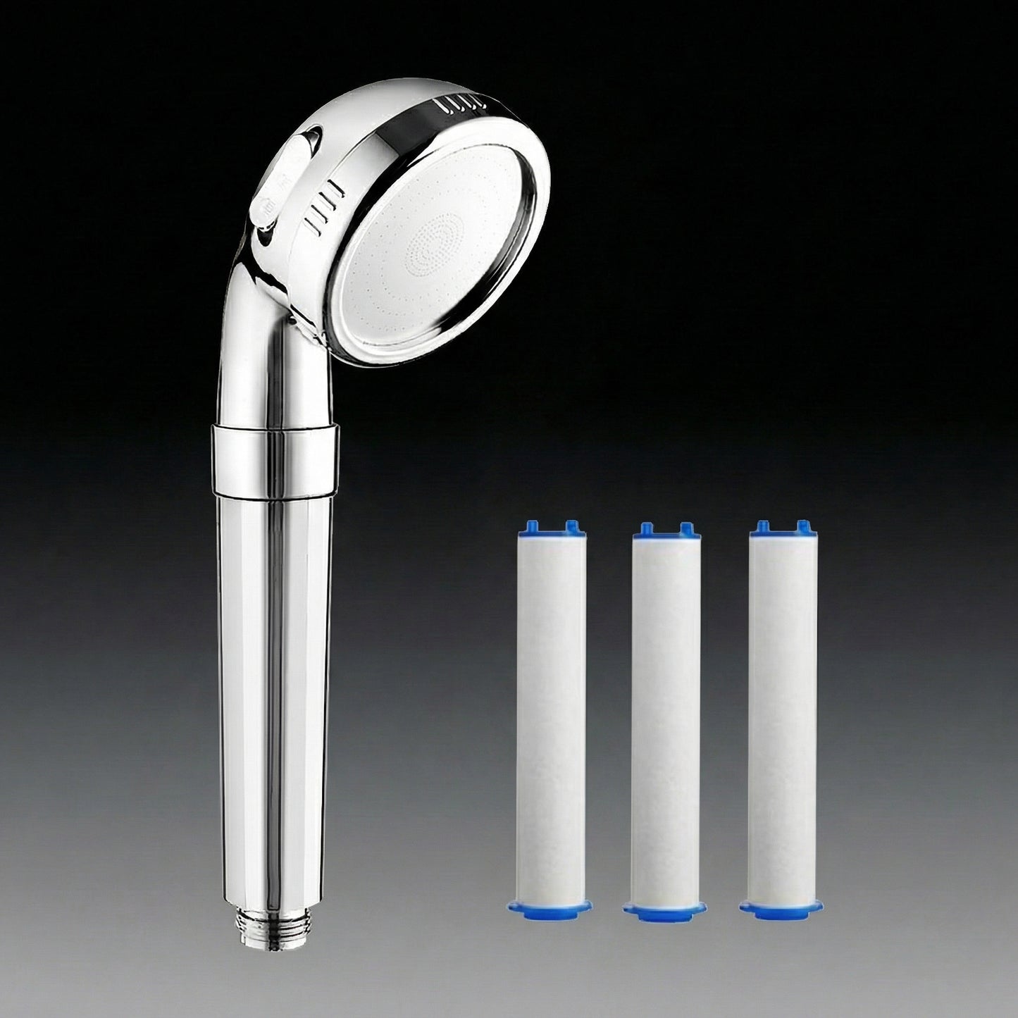 High Pressure Shower Head with Optional Stop Button and Water-Saving Flow