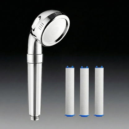 High Pressure Shower Head with Optional Stop Button and Water-Saving Flow