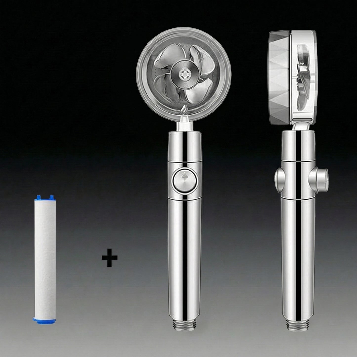 Turbo Fan High Pressure Shower Head with 3 Adjustable Spray Modes