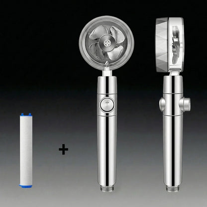 Turbo Fan High Pressure Shower Head with 3 Adjustable Spray Modes