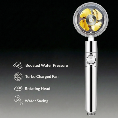 Turbo Fan High Pressure Shower Head with 3 Adjustable Spray Modes