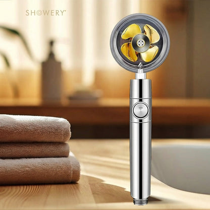 Turbo Fan High Pressure Shower Head with 3 Adjustable Spray Modes