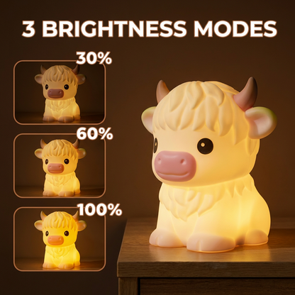 Highland Cow Rechargeable LED Night Light with Tap Control