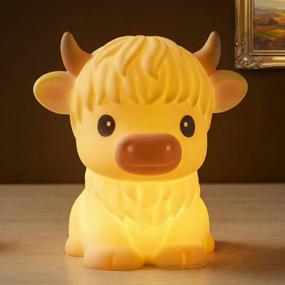 Highland Cow Rechargeable LED Night Light with Tap Control