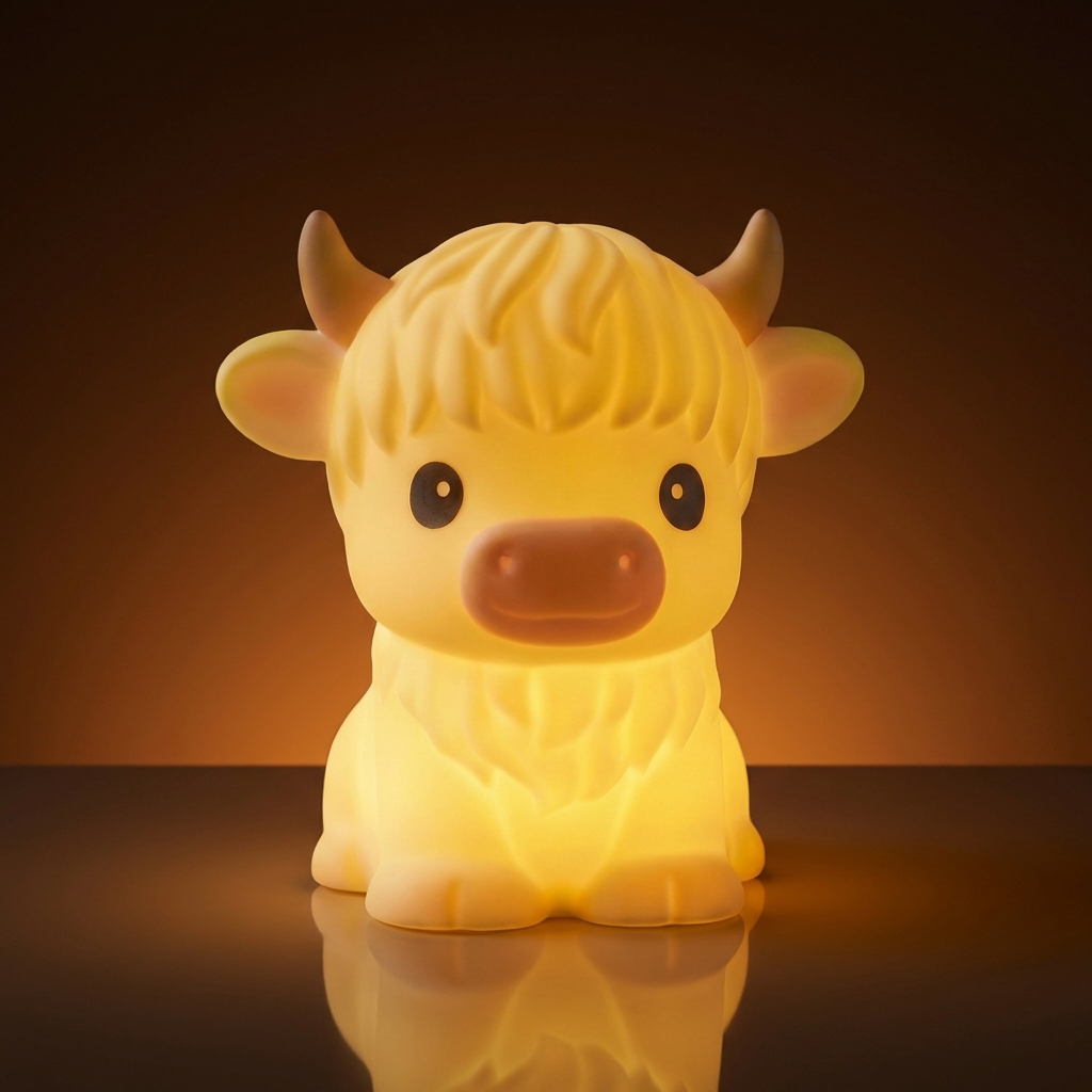 Highland Cow Rechargeable LED Night Light with Tap Control