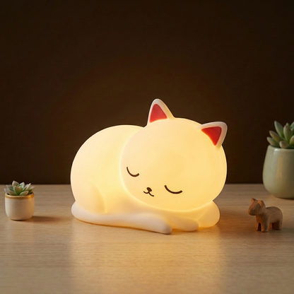 Cozy Cat Dimmable LED Night Light with Tap Control