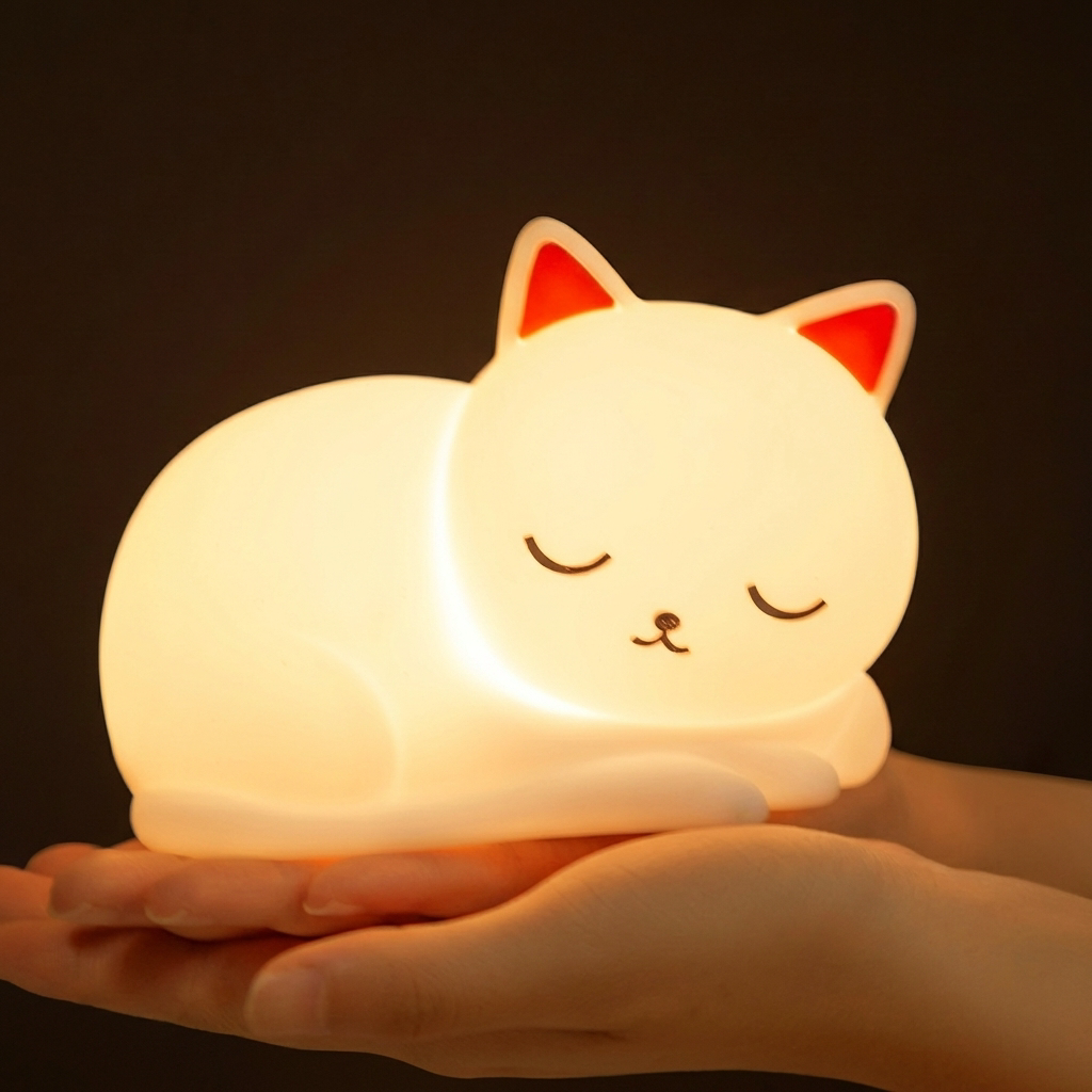 Cozy Cat Dimmable LED Night Light with Tap Control