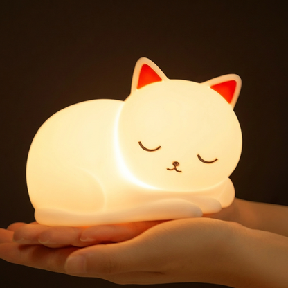 Cozy Cat Dimmable LED Night Light with Tap Control