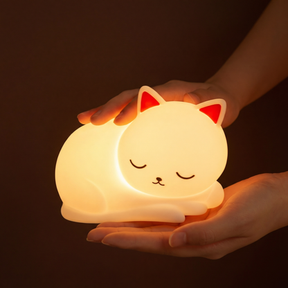 Cozy Cat Dimmable LED Night Light with Tap Control