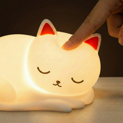 Cozy Cat Dimmable LED Night Light with Tap Control