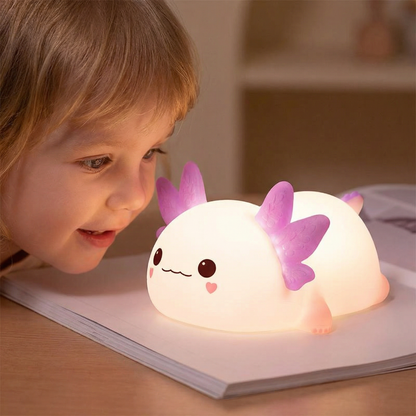 Axolotl Rechargeable LED Night Light with Tap & Squeeze Control