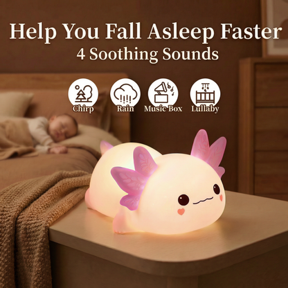 Axolotl Rechargeable LED Night Light with Tap & Squeeze Control