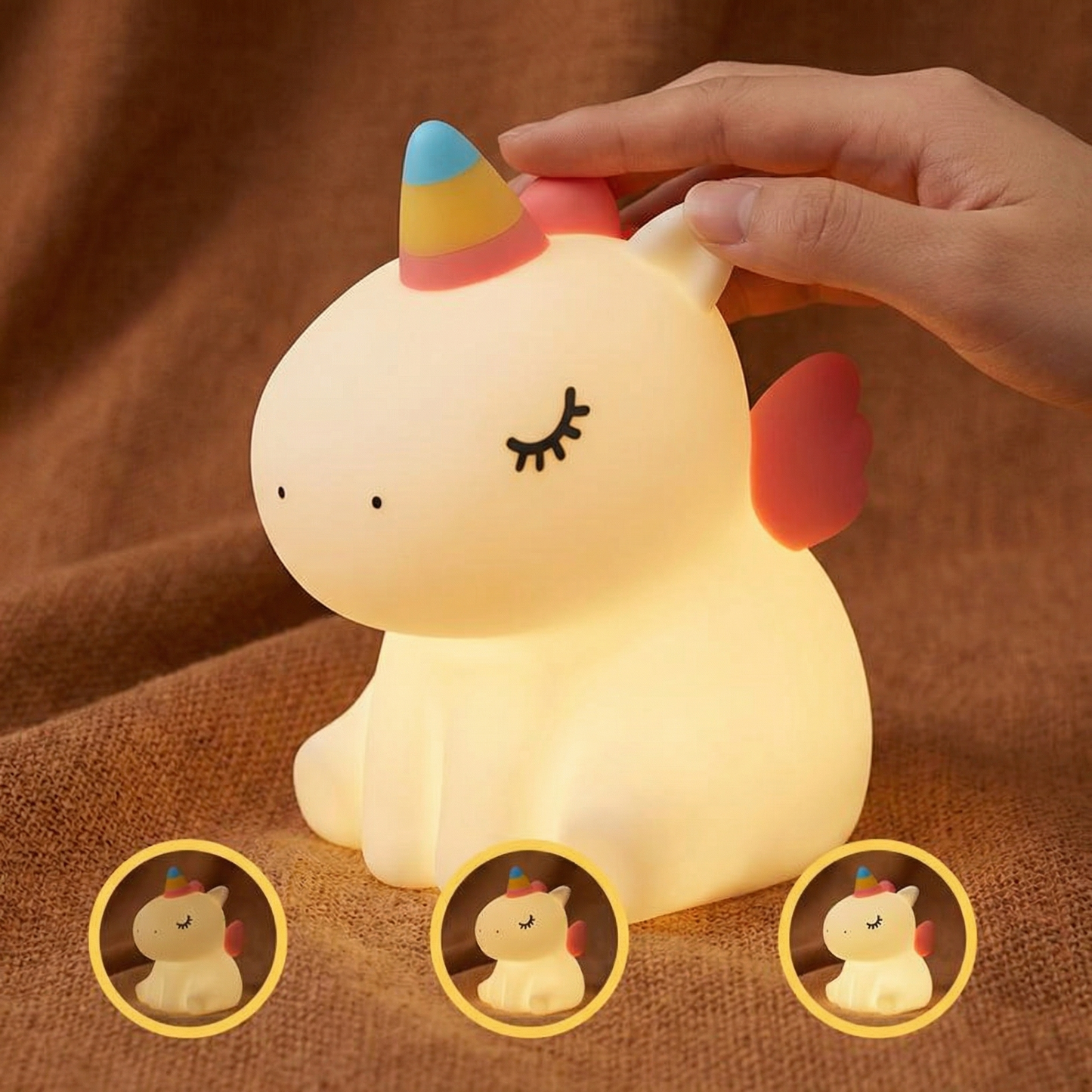 Unicorn Rechargeable LED Night Light with Tap Control