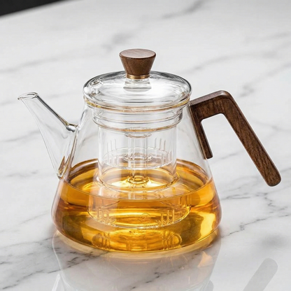 Elegant Glass Teapot with Removable Infuser | Heat-Resistant Design for Perfect Tea Brewing
