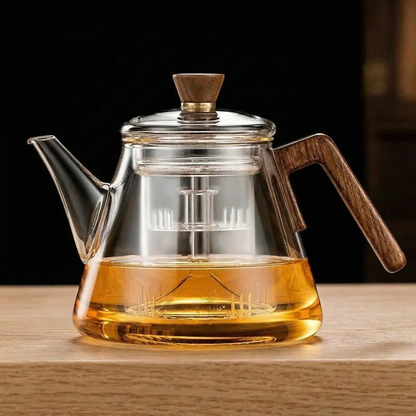 Elegant Glass Teapot with Removable Infuser | Heat-Resistant Design for Perfect Tea Brewing