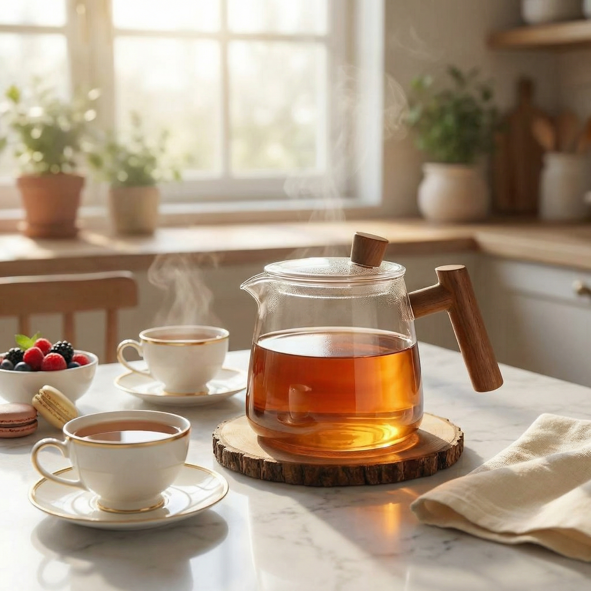 Elegant Glass Teapot with Detachable Infuser | 550ml Capacity for Effortless Brewing